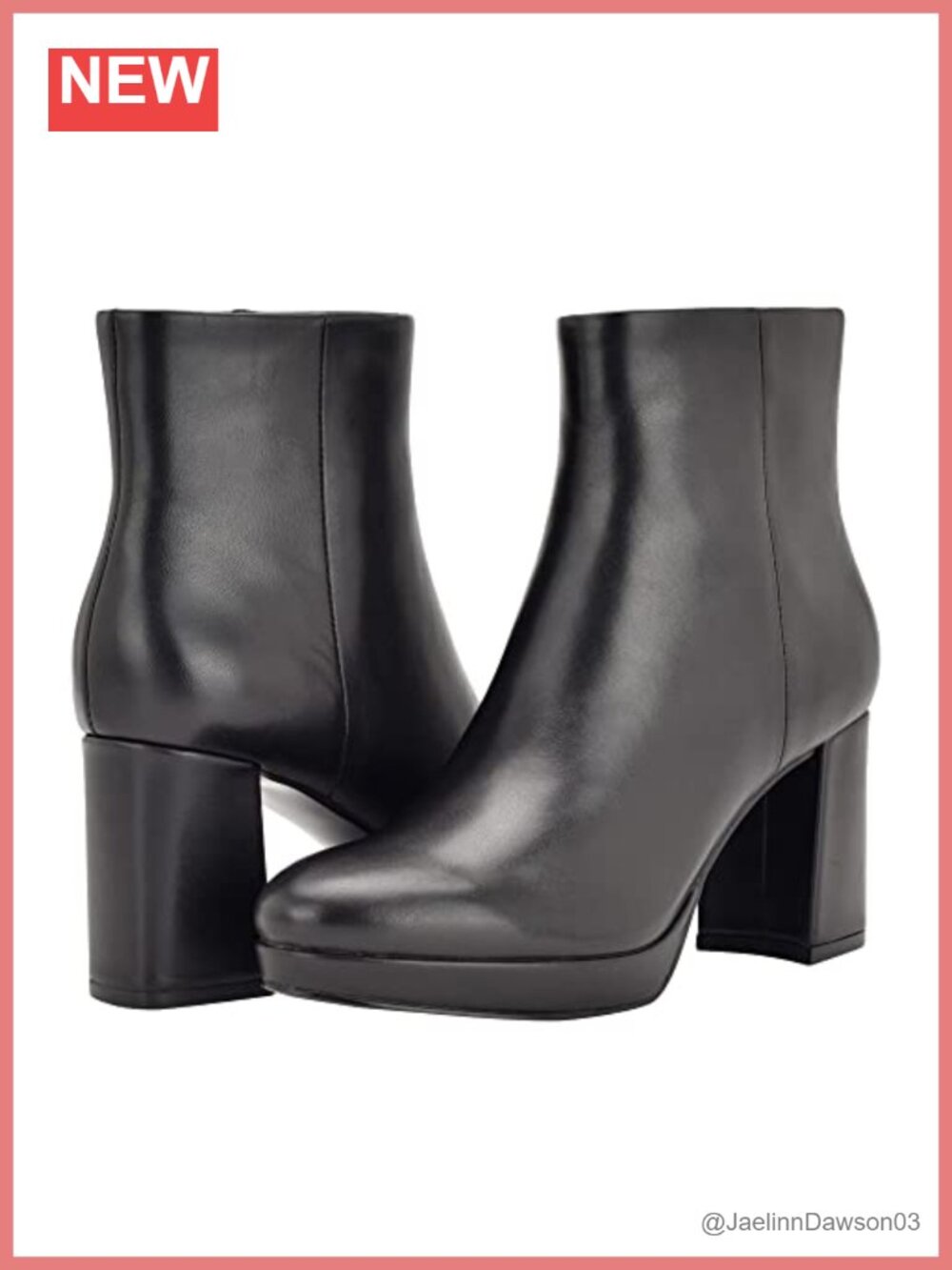 Calvin Klein Uda Women's Ankle Bootie Block Heel Almond Toe Zip Closure